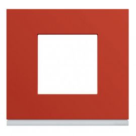 Plaque Hager Gallery - Horizontale - 1 poste - Rouge églantine - Entraxe 71mm