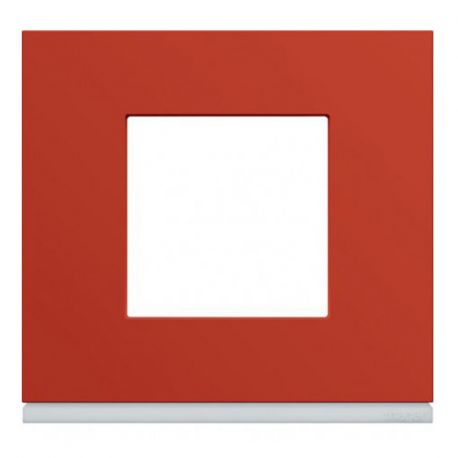 Plaque Hager Gallery - Horizontale - 1 poste - Rouge églantine - Entraxe 71mm