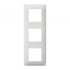 Plaque Essensya Hager - 3 postes - Blanc - Horizontale ou verticale