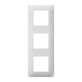Plaque Essensya Hager - 3 postes - Blanc - Horizontale ou verticale