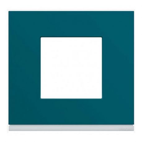 Plaque Hager Gallery - Horizontale - 1 poste - Vert Peacock - Entraxe 71mm