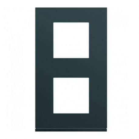 Plaque Hager Gallery - Verticale - 2 postes - Anthracite - Entraxe 71mm