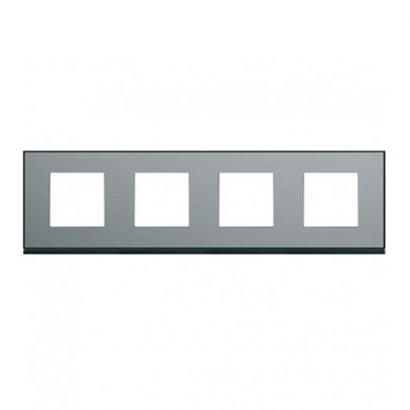 Plaque Hager Gallery - Verticale - 2 postes - Aluminium - Entraxe 71mm