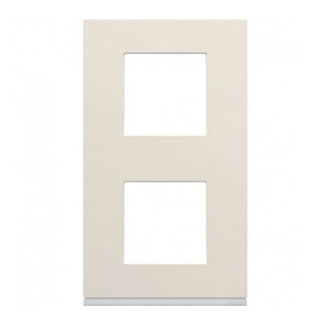 Plaque Hager Gallery - Verticale - 2 postes - Dune - Entraxe 71mm