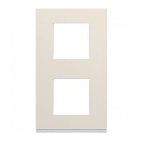 Plaque Hager Gallery - Verticale - 2 postes - Dune - Entraxe 57mm