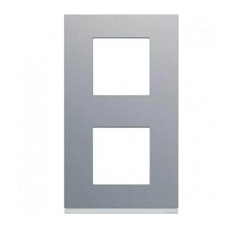 Plaque électrique Hager WS410T - 1 Plaque 4 Modules Systo, Pose Horizontale, Titane, Entraxe 57mm