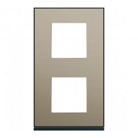 Plaque Hager Gallery - Verticale - 2 postes - Bronze - Entraxe 57mm