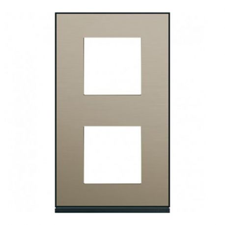 Plaque Hager Gallery - Verticale - 2 postes - Bronze - Entraxe 57mm