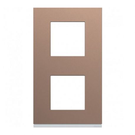 Plaque Hager Gallery - Verticale - 2 postes - Rosé - Entraxe 57mm