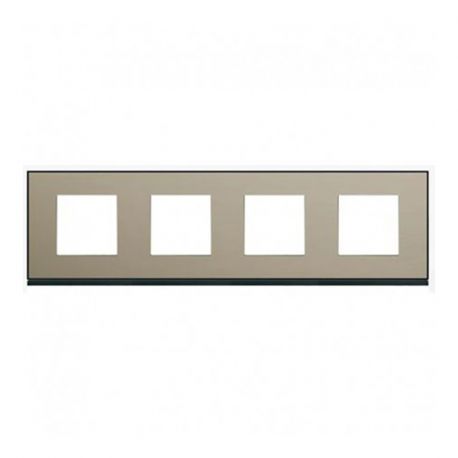 Plaque Hager Gallery - Horizontale - 4 postes - Bronze - Entraxe 71mm