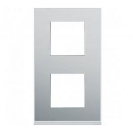 Plaque Hager Gallery - Verticale - 2 postes - Aluminium - Entraxe 57mm