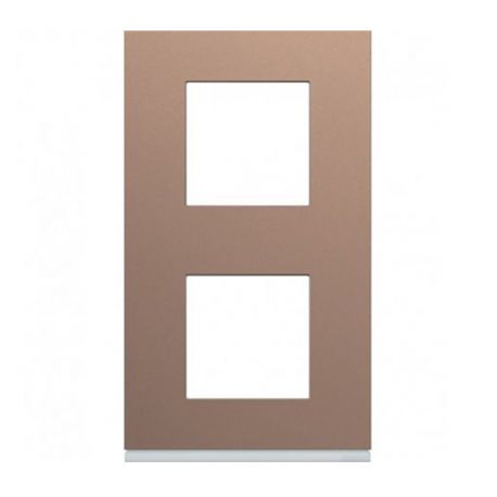 Plaque Hager Gallery - Verticale - 2 postes - Rosé - Entraxe 71mm