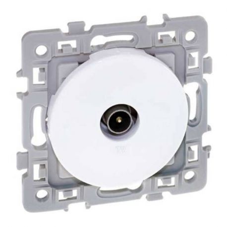 Prise TV simple Square 1 poste - 250V - Blanc