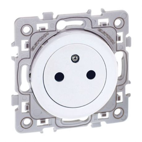 Prise de courant Square Eur'ohm - Affleurante - Blanche