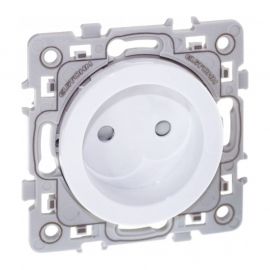 Prise de courant 2P Square 1 poste - 16A - 250V - Blanc