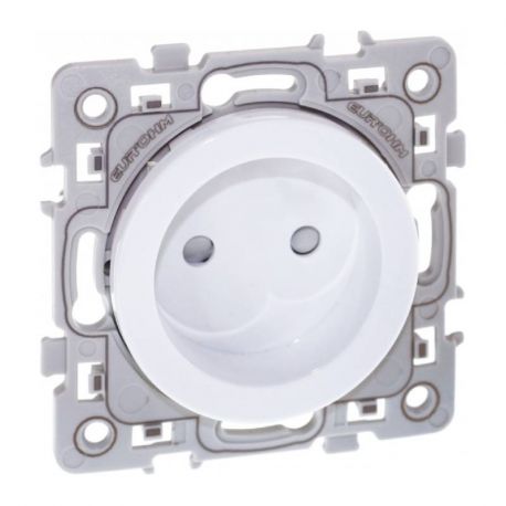 Prise de courant 2P Square 1 poste - 16A - 250V - Blanc