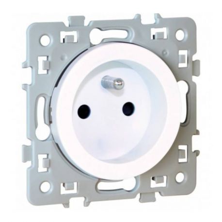 Lot de 50 prises de courant 2P+T complet Square 1 poste - 16A - 250V - Blanc