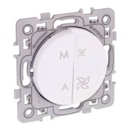 Interrupteur VMC 2 positions Square 1 poste - 10AX - 250V - Blanc