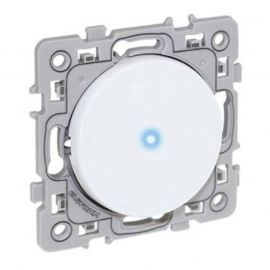 Bouton poussoir lumineux Square 1 poste - 10AX - 250V - Blanc