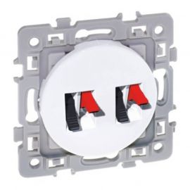 Double prise haut-parleur Square - 250V - Blanc