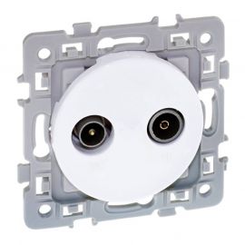 Prise TV+FM Square 1 poste - 250V - Blanc