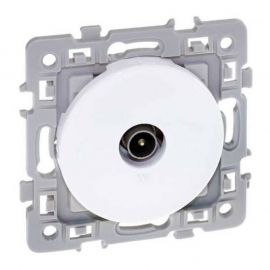 Prise TV simple Square 1 poste - 250V - Blanc - Avec griffes