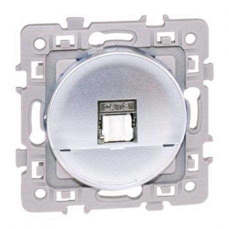 Prise RJ45 Cat5E Grade1 UTP Square - 250V - Silver