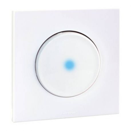 Interrupteur ou va-et-vient à voyant Square Eur'Ohm - Complet - Blanc