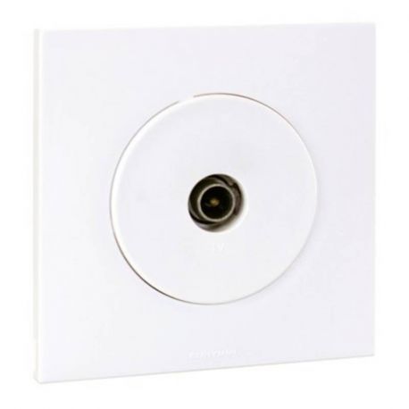 Prise TV Square Eur'Ohm - Complète - Blanc