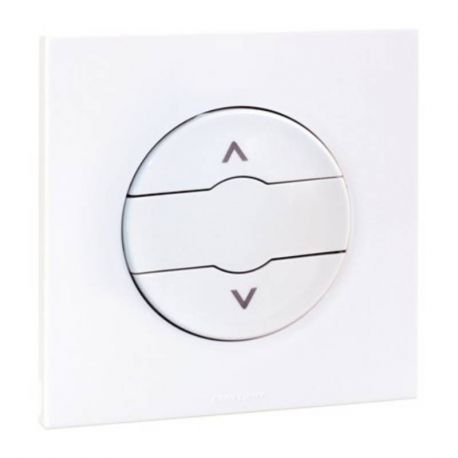 Commande volet roulant Square Eur'Ohm - Complet - Encastré - Blanc
