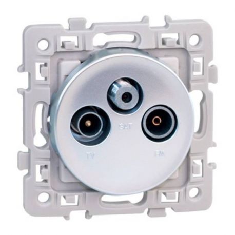 Prise TV+FM+SAT Square 1 poste - Silver
