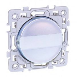 Poussoir à fermeture avec porte étiquette Square - 1 poste - 10A - Silver