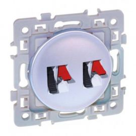 Double prise haut-parleur Square - Silver