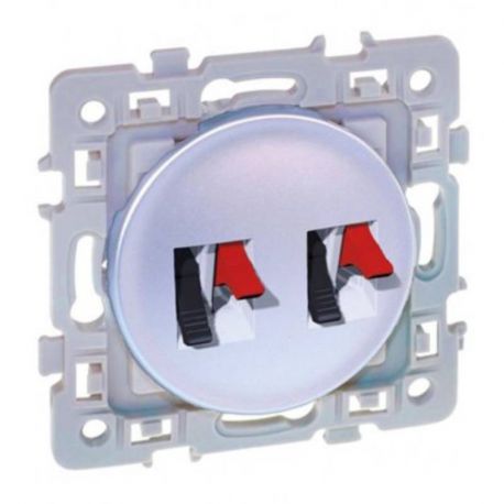 Double prise haut-parleur Square - Silver