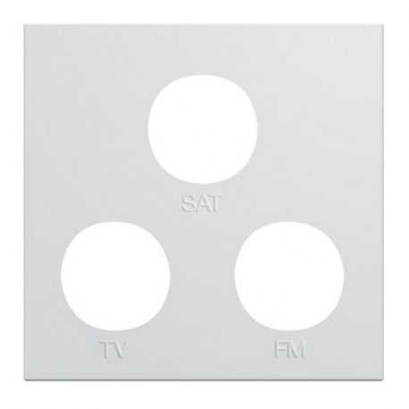 Enjoliveur prise TV+FM+SAT Hager Gallery - 2 modules - Blanc