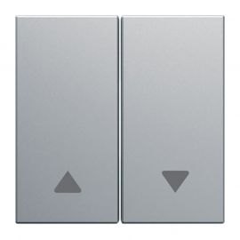 Enjoliveur Hager Gallery pour interrupteur volets roulants - 2 modules - Titane