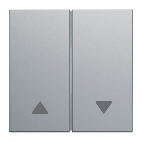 Enjoliveur Hager Gallery pour interrupteur volets roulants - 2 modules - Titane
