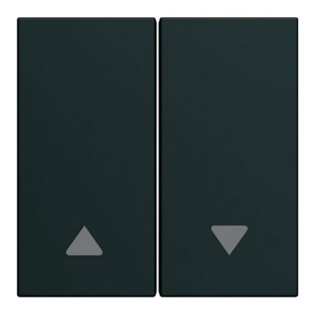 Enjoliveur Hager Gallery pour interrupteur volets roulants - 2 modules - Noir