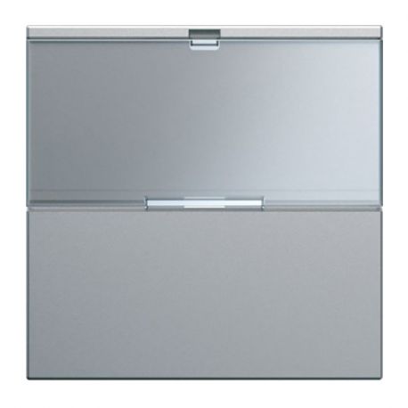Enjoliveur Hager Gallery pour interrupteur avec porte-étiquette - 2 modules - Titane