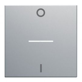 Enjoliveur Hager Gallery pour interrupteur bipolaire à voyant - 2 modules - Titane