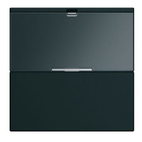 Enjoliveur Hager Gallery pour interrupteur avec porte-étiquette - 2 modules - Noir