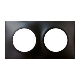 Plaque Square 2 postes Eur'Ohm - Anthracite