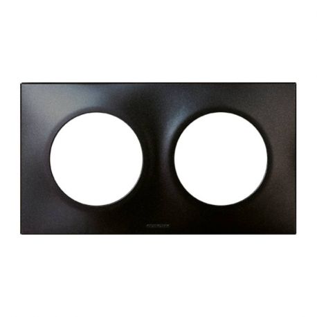 Plaque Square 2 postes Eur'Ohm - Anthracite