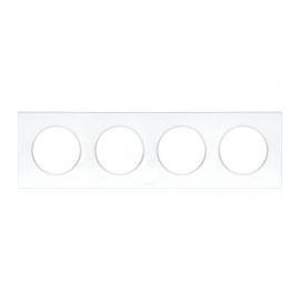 Plaque Square Eur'Ohm - 4 postes - Blanc