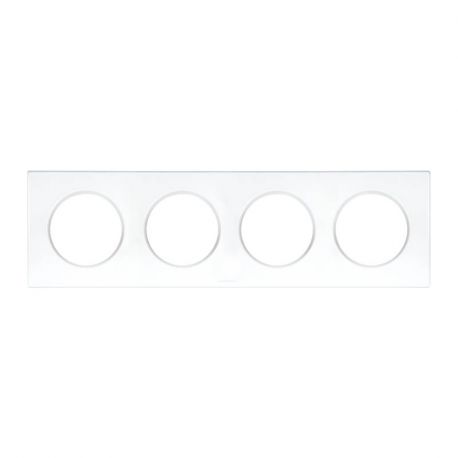 Plaque Square Eur'Ohm - 4 postes - Blanc
