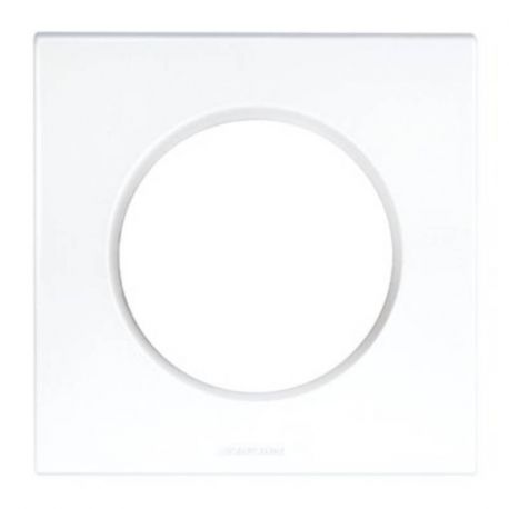 Lot de 50 plaques carrées monobloc Square Eur'Ohm - 1 poste - Blanc