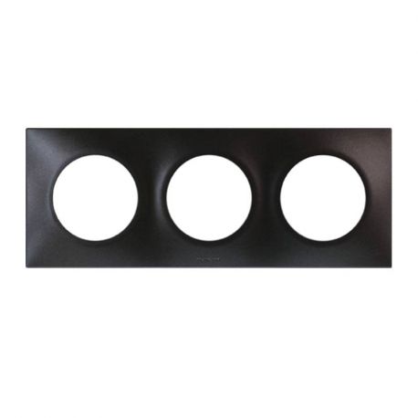 Plaque Square Eur'Ohm - 3 postes - Anthracite