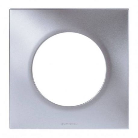 Plaque carrée monobloc Square Eur'Ohm - 1 poste - Silver