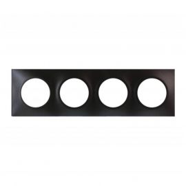 Plaque Square Eur'Ohm - 4 postes - Anthracite