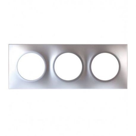 Plaque Square Eur'Ohm - 3 postes - Silver